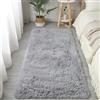 Hearda Tappeto Morbido Camera da Letto Pelo Lungo, Tappeto Shaggy per Salotto Tappetino Soffice Peloso Pelo Lungo Moderno con Fondo Antiscivolo per Soggiorno Cameretta (Grigio E,120x160cm)