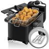 Cecotec Friggitrice Cleanfry 3 l Black. 3 litri di capacità, 2000 W, acciaio inossidabile con rivestimento smaltato in nero. Temperatura regolabile fino a 190°C