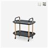 Produce Shop Carrello portavivande moderno con ruote 2 ripiani bianco nero Wala - Nero