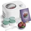 Springlane Kitchen SPRINGLANE Macchina per il gelato Eni (Bianco + 4 Menta Secchiello per gelatto, 1 L)
