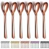 Kyraton Juego de 6 cucharas de café de oro rosa Kyraton de 14cm pulgadas de acero inoxidable con revestimiento de titanio, cucharas de café de oro rosa, cucharas de postre, aptas para lavavajillas