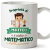 Mugffins Tazza Personalizzata in ceramica per MATEMATICO uomo 11 oz / 350 ml - In italiano - Proprietà di - Idea regalo per compleanno, anniversario, natale, laurea