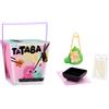 MGA Entertainment Tataba Serie 2 Squishy da collezione con floccaggio fai-da-te e accessori | Design 2 in 1, include confezione in stile "da asporto", bacchette e piatto, texture tattili, età 3+