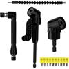 Dunkwckore Kit Trapano Mandrino Avvitatore Angolare 14 Pezzi - Prolunga, 105 Gradi Snodo, 1/4 Porta Inserti per Punte Adattatore