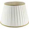 Horus Paralumi Paralume classico Impero in tessuto Plissettato Pongè Avorio con Passamaneria 10 - per lampada da tavolo, comodino - Artigianale Made in Italy - D.20 cm Attacco E14
