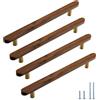Evionlin 6 maniglie in legno di noce, 16 cm, per armadietti, cassetti, armadi