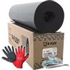Scorprotect Pannello isolante originale K Flex ST autoadesivo + guanti + cordino Scorprotect (nero, spessore isolante 10 mm, 1000 x 10000 mm)