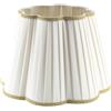 Horus Paralumi Paralume Margherita per lampada in tessuto Plissettato Pongè Avorio con Passamaneria 10 - Artigianale, autentico Made in Italy (D.20 x D.Sup. 15 H.15 cm (ATTACCO E14))