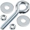AERZETIX Kit di 6 viti ad occhiello M8x40 mm / 12 dadi M8 / 12 rondelle piatte/acciaio zincato/spessore massimo del supporto 19 mm