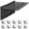 STARVAST - Squadra da parete, 10 supporti triangolari da 90 gradi in acciaio, staffe per scaffali, 300 x 190 mm, staffa angolare con 50 viti e 20 ancoraggi (nero)