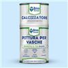 BRICOSALVAJE Vernice per vasca da bagno con finitura LUCIDA a due componenti 600+150 ml | facile applicazione | finitura ceramica (Blu chiaro Agatha)