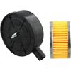 EfforPrac Silenziatore di aspirazione e filtro per compressore d'aria, silenziatore acustico da 20 mm, per pompe a pistone, in carta plastica, kit di accessori nero (set da 1 pezzo)