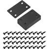 QUARKZMAN 20 Set Piastra Di Riparazione Staffa metallo Nero 2.36x1.5 | Piatta Supporto Dritto Piastra Di Fissaggio E Giunzione, Per Legno, Con Viti, metallo