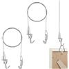 UFURMATE Kit per appendere quadri con ganci, 2 ganci regolabili in acciaio inox, corda in acciaio inox per esposizione di immagini artistiche, specchi, cesti (1 m)