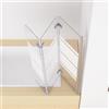 MIQU DCY - Pannello doccia 140 x 140 cm per vasca da bagno, doccia con 3 parti, parete pieghevole da 5 mm, vetro monolocale con motivo girevole, pieghevole, in vetro