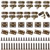 Chudian 40pcs Piccolo Vintage Fermaglio E 70pcs Piccole Cerniere Per Scatola, Serratura Vintage Mini Cerniere Per Scatola Per Gioielli Mobili In Miniatura Scatola Regalo Con 440viti