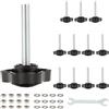 XZLUPUP 12 Pezzi Manopola a Stella M6 x 30mm Vite Serraggio Dadi Kit | Manopole stella filettate M6, dadi rondelle in acciaio, serraggio manuale, maschere falegnameria