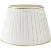 Horus Paralumi Paralume classico Impero in tessuto Plissettato Pongè Avorio con Passamaneria 7 - per lampada da tavolo, comodino - Artigianale Made in Italy - D.35 cm Attacco E27