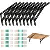 Windfromort Staffe per Mensole in Metallo 10 Pezzi - 150×95×16mm Angolo per Ripiani - Reggimensola Angolo 90° con Viti, Cremagliera per Mensole per Legno/Metallo