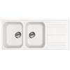 SMEG Lavello LZ116B 2 Vasche con Gocciolatoio Dimensioni 116 x 50 cm Colore Bianco Serie Rigae