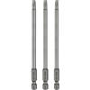 QUARKZMAN 3Pz T25 Punte Cacciaviti Torx 4.3 (110mm) L Set Precisione | Gambo Esagonale 1/4, Magnetiche, Senza Foro, Antimanomissione, a Stella a 6 Punte, in Acciaio S2, per Uso Industriale