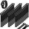 AIRUEEK 30 Pezzi Fascette a Strappo Riutilizzabili 20cm x 20mm, Cinturini per Cavi con Fibbia in Plastica, Fasce in Nylon Larghe per Organizzazione PC, TV, Casa e Ufficio - Nero