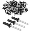 HONGWU 100 Pezzi Rivetti Ciechi Alluminio, Ø 5,0mm 6,0mm Rivetti a Strappo Neri, Rivetti a Testa Bombata per Metallo, Legno, Plastica, Mobili, Automotive, Nautica(5.0X13.0mm)