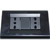 N.I. Placca compatibile più Supporto con 2 biprese NERA Living Classica