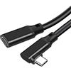 Sxmrmnx di prolunga USB-C a gomito a 90 gradi USB 3.2 Gen2, PD 100W, trasferimento dati 20Gbps per casting monitor, VR 20 cm