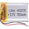 Liter energy battery Batteria 402535 LiPo 3.7V 350mAh 1.147Wh 1S 5C Liter Energy Battery per l'elettronica Ricaricabile Telefono Portatile Smartwatch Orologio GPS - Non adatto per Radiocomando 37x25x4mm (310mAh|402535)