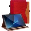 Vkooer Custodia per Samsung Galaxy Tab A6 10.1 pollici 2016 SM-T580/T585 Cover Protettiva Pelle PU con Auto Svegliati/Sonno e Supporto Funzione Flip Tasca Case - Rosso