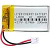Liter energy battery Batteria 401833 LiPo 3.7V 200mAh 0.74Wh Ricaricabile Connettore PH2.0 (JST-PHR-02) Tipo B Litio: Assicurarsi che la polarità del dispositivo corrisponda 35x18x4mm (PH2|200mAh|401833)