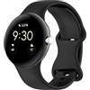 FiiMoo Silicone Cinturino Compatibile con Google Pixel Watch 4 41mm/Pixel Watch 3 41mm/2/1, Ricambio Cinturino, Cinturini Sportivi in Silicone-Nero