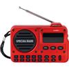 CRGANGZY Piccola radio portatile FM, radio tascabile a batteria ricaricabile, riproduzione MP3 tramite U o TF, con jack per altoparlanti e cuffie, uso di emergenza