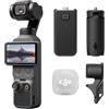 DJI Osmo Pocket 4 Combo Glow Portrait, fotocamera stabilizzata tascabile per vlog con filtro Black Mist e luce di riempimento, CMOS da 1″ e 4K/240fps, stabilizzazione a 3 assi