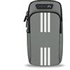 CRSUSUKJ Tasche da braccio per cellulare,borsa sportiva,Fascia da Braccio Running,Porta Cellulare per Correre,per sport all'aria aperta, con jack per cuffie e due tasche per,fitness. (Grigio)