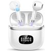 POMUIC Cuffie Bluetooth 5.4, 2025 Auricolari Bluetooth Stereo HiFi, 40 Ore Mini Cuffiette Bluetooth con 4 ENC Cancellazione Rumorecon Mic,LED Display, IPX7 Impermeabili Cuffie Wireless per Androide/iOS