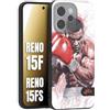 CUSTOMIZZA - Custodia cover nera morbida in tpu compatibile per Oppo Reno 15 F - Reno 15 FS pugilato pugili disegno tattoo guantoni boxer pesi massimi iron mike