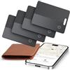 FAMOO Wallet Tracker Card 4 Pezzi, Compatibile con Apple Dov'è (Solo iOS), 1.8mm, Impermeabile IP68, Carta localizzatrice Bluetooth con ricarica wireless per Portafogli, Passaporti, Bagagli