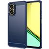 Generico Compatibile con REALME C67 4G RMX3890 schermo 6.72 (NON con 5G) Copertura Custodia Cover Protezione flessibile Gel Silicone TPU Morbida Matte carbon Case (Blu)