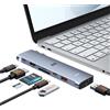Selore&S-Global Adattatore USB C Hub MacBook 7 in 2 con HDMI e Thunderbolt per Mac Pro Air | Adattatore multiporta MacBook con HDMI 4K@60Hz, Thunderbolt 3 100W PD&5K@60Hz, 3x USB 3.1, SD/TF per MacBook Pro/Air/Neo