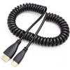 Herfair Mini HDMI a HDMI, Mini-HDMI maschio a HDMI maschio, cavo mini HDMI ad angolo destro e sinistro, supporto 1080P Full HD (cavo a spirale, dritto)
