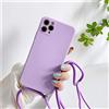 Hadwii Cover per iPhone SE 2020, iPhone 8 7 Cover con Cordoncino di Collana, Ultra Sottile Silicone Liquido Morbido Custodia in Microfibra con Cordino Regolabile per iPhone 8 7 SE 2020 - Viola