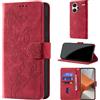 CaseGla Cover per Xiaomi Redmi Note 13 Pro Plus 5G, Rosso | Blocco RFID, Portafoglio Pelle PU, Flip Libro, Porta Carte, Magnetica Libretto, Antiurto Protezione Completa