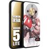 CUSTOMIZZA - Custodia cover nera morbida in tpu compatibile per Honor X9A - Honor Magic 5 Lite pugilato pugili disegno tattoo guantoni boxer pesi massimi iron mike