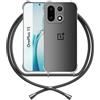 ANFAIRLACE Cover Cordino Compatibile con oneplus 15, Nero | Custodia Trasparente TPU Morbido Silicone Laccio Chiaro Case