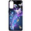 Mixroom - Cover Custodia Back case In TPU Silicone Morbida Per Motorola Moto E32 Fantasia Farfalle Viola N199