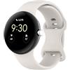 FiiMoo Silicone Cinturino Compatibile con Google Pixel Watch 4 41mm/Pixel Watch 3 41mm/2/1, Ricambio Cinturino, Cinturini Sportivi in Silicone-Bianco