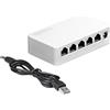 Sxmrmnx Switch Ethernet a 5 porte 100Mbps Mini Hub di rete portatile rame privo di ossigeno per casa dormitorio ufficio