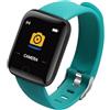 Ziyan Orologio intelligente multifunzione per uomini donne bambini messaggio promemoria musica controllo sport passo calorie D13 smartwatch sveglia 116Plus (verde)